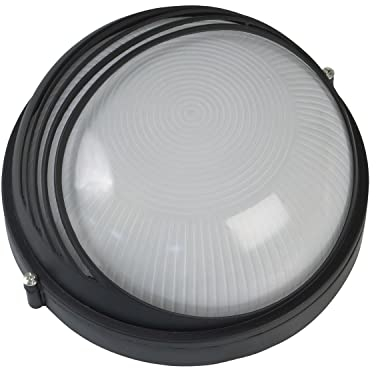 Amig - Plafone Esterno Stagnato | Mod.2 | Ø 240 x 125 mm | Applique da Parete Decorativa | Adatta per Ingressi, Facciate, Giardini o Balconi di Case | Lampada Circolare in Alluminio Nero