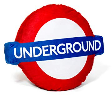 Officially Licensed London Underground Roundel Logo Cushion - Cute Soft Plush Toy for Kids and Collectors - Transport for London