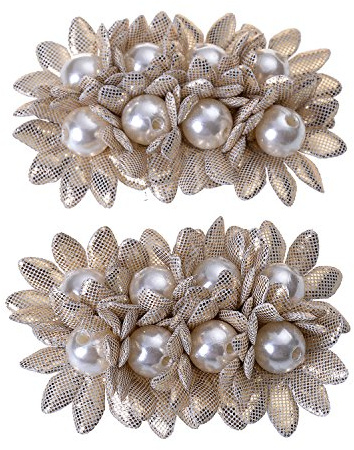 Shoes Dress Hat Accessories Fashion Rhinestones Crystal Shoe Clips 2 Pcs Multi Color (Beige)