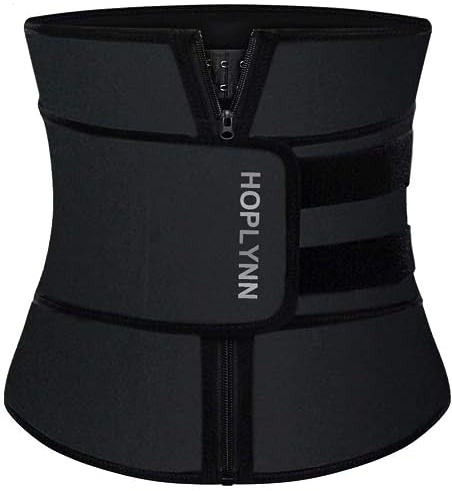 HOPLYNN Neoprene Sweat Waist Trainer Corset Trimmer Shaper Belt for Women, Workout Plus Size Waist Cincher Stomach Wraps Bands Black Large