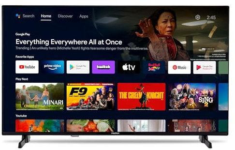 MEDION 108 cm (43 Zoll) Full HD Fernseher (Android TV, Smart TV, HDR, Prime Video, PVR, Bluetooth, MD 843100)