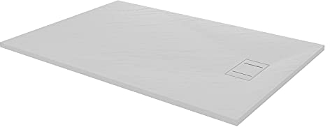 Plato de ducha efecto piedra con valvula incluida H. 2.6 cm - 80 x 140 Blanco