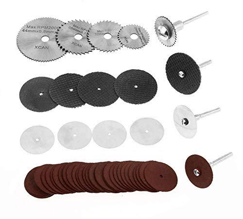 55 Unids/set HSS Accesorio de Herramientas Rotativas, Resina y Disco de Corte de Madera Accesorios de Esmerilado con Mandril Rotatorio Kit de Herramientas Abrasivas Kits de Pulido Eléctrico para Brico