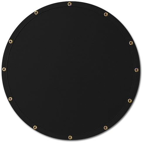 Covers & All Heavy Duty Round Tarp – 12 oz Waterproof PVC Vinyl Tarp, Tear & UV Resistant with Reinforced Edges and Grommets for Patio, Pool & Equipment Protection (10 ft Diameter, Black)