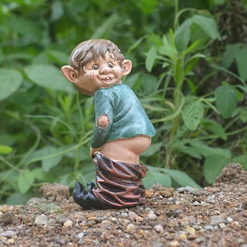 Rolin Roly Nus de Jardin Coquins Nains de Jardin Amusants pour la Maison Jardin Cour Pelouse Porche Ornement Extérieur Cadeau (1PCS)