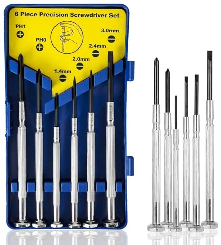 6 in 1 Brillen Schraubenzieher,Mini Schraubenzieher Set, Klein Brillen Reparaturset,Feinmechaniker Schraubendreher,Für die Reparatur von Uhren und Brillen, DIY