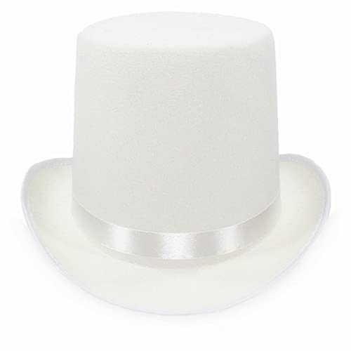 Itkcozcg Accessoires de mode, chapeau de tarte au porc chapeau haut de forme chapeau haut de forme chapeau de magicien chapeau melon chapeau haut de forme chapeau magicien, 17 cm de haut, blanc,