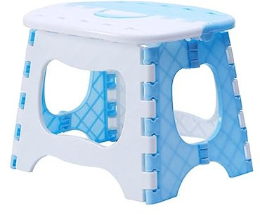 Cabilock Plastic Folding Step Stool Portable Folding Stool Blue for Kids Home Bathroom Garden