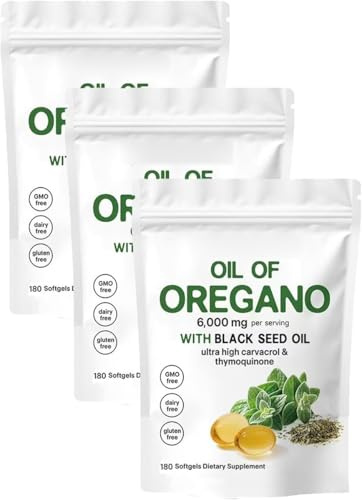 Huile résilia d'origan Softgels, huile Resilia d'origan avec 6000 mg d'huile de graines noires, immunité naturelle, facile à avaler, riche en nutriments, expérience de bien-être améliorée (3)
