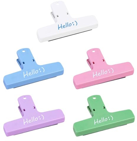 YAPKOLV 5 Morsa per Sacchetti Alimentari Magnetica, Clip di Chiusura ermetica per Alimenti, per Imballaggio di Snack e Caramelle in Cucina