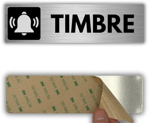 LEIASA | Señal Timbre de Puerta - 5x18 cm - Aluminio - Pulse Aquí el Botón