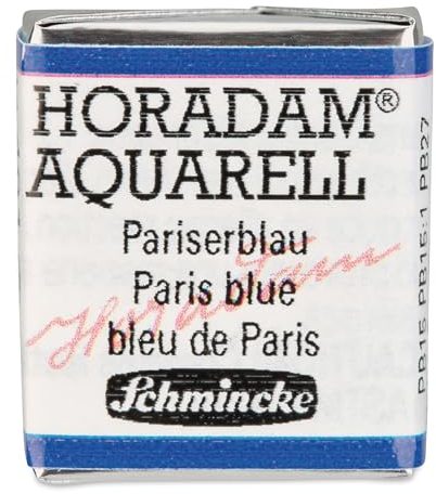 Schmincke – HORADAM® AQUARELL - feinste Künstler-Aquarellfarben, 491 Pariserblau, 14 491 044, 1/2 Näpfchen
