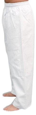 S.B.J - Sportland Baumwollhose/Kampfsporthose/Judohose mit Knieverstärkung weiß, 140 cm