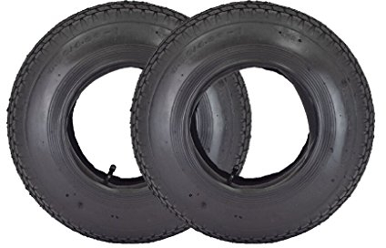 2 x HSM Schubkarren Schlauch mit Mantel 4.80/4.00-8 Schubkarrenrad Ersatz-Rad für Schubkarre Reifen Luftrad