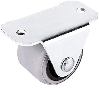 (Paquete de 50) Rueda de goma de 30 mm no giratoria Ruedas blandas de metal con placa Muebles, Aparatos y equipos Juego de mini ruedas pequeñas (50)