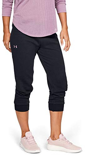 Under Armour Rival Fleece Crop Capri, Mujer, Negro, M