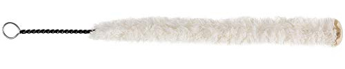 Classic Cantabile Nettoyeur en Laine pour Flûte Traversière - fibres longues en coton - embout en cuir - longueur : env. 34 cm - blanc