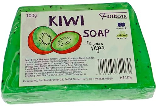 Sapone fisso: 100 g di sapone per le mani con piacevole profumo di kiwi – sapone vegano – sapone fatto a mano – sapone per le mani – sapone vegano di Fantasia