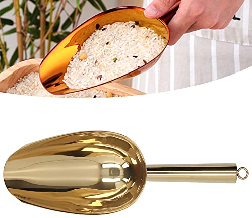 Alvinlite Paletta per Ghiaccio in Acciaio Inossidabile, Paletta per Secchiello per Ghiaccio Robusta a Forma di U Paletta Multiuso per Farina di Ghiaccio per Ristorante Domestico(Oro)