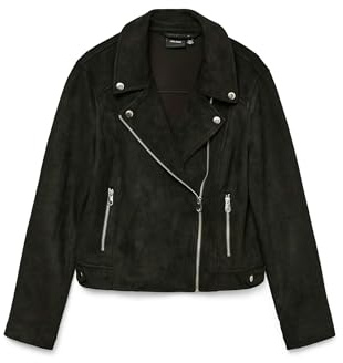VERO MODA Vmjose - Giacca da donna in finta pelle scamosciata Noos, Nero, L