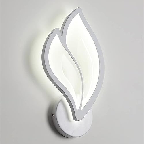 LIGKIN Lámparas de pared LED Interior, 12W Apliques en forma de Hoja Moderna Luz blanca 6000K Lámpara pared Acrílica para Dormitorio de niños, Pasillo, Salón
