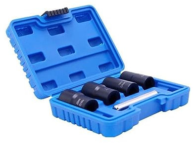 1/2 Locking Wheel Nut Remover Stud Bolt Impact Twist Socket Extractor Tool Set 4 Pcs 17mm 19mm 21mm 22mm