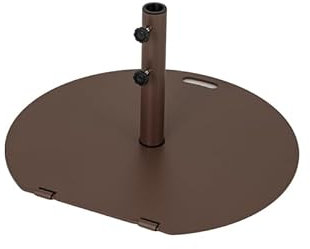 GOPLUS Pied de Parasol 23KG, Support de Parasol en Métal avec 2 Roues, 2 Boutons de Serrage, Poignée de Transport, Base Ronde de Parasol Exterieur de 38/48mm pour Piscine, Balcon