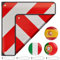 KBIBCK Warntafel Italien und Spanien, 3-in-1 Warntafel Fahrradträger mit 4 Spannseilen, 50x50 cm Reflektierendes Warnschil, Rot Weiß Warntafel Italien Fahrradträger für Heckanhänger Wohnwagen Camper
