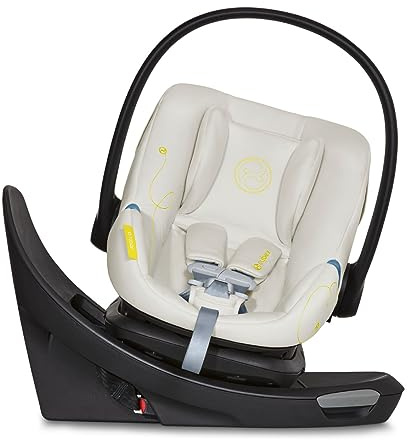 Cybex Aton G Swivel Infant Car Seat with 180-Degree Rotate, Linear Side-Impact Protection, 11-Position Headrest, SensorSafe & Safelock Base, Seashell Beige