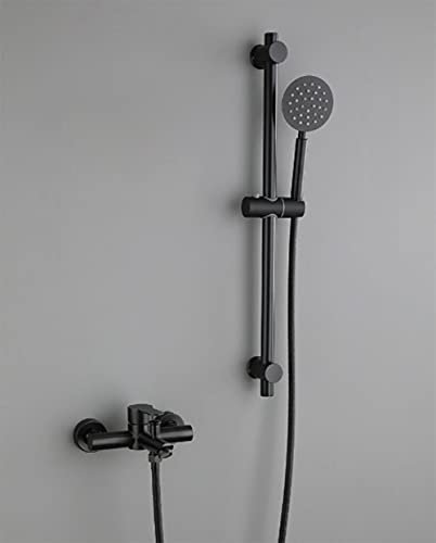 Duschset Duschstegssats Handduschsystem design Duschset med kran Duschkranset med handdusch exponerad duschpelare Svart
