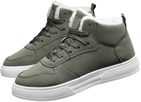 Homme Baskets Montantes d'hiver Doublure en Peluche Chaude Plates Semelle Antidérapant Chaussures de Sport Course Marche Légères Confortables Tendances Fitness Running Sneakers 41