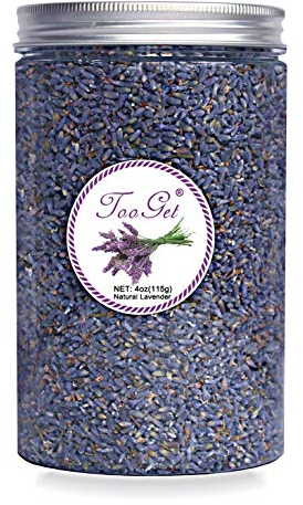 TooGet Culinary Dried Lavender Buds, 100% Raw Highland Grow Lavender Flowers, Ultra Blue Premium Grade Dried Flowers with Food Grade PET Plastic Bottle (4 OZ)