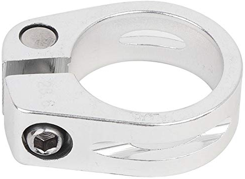 Keenso Fahrrad Sattelstützenklemm, Fahrrad 28,6mm Sattelstützenklemme Hochfeste Aluminiumlegierung Sattelklemme V Band Clamp(Silber)