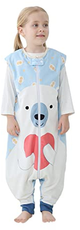 Vine Gigoteuse avec Jambes 1.5 Tog Flanelle De Haute sans Manches Qualité Toutes Saisons Gigoteuse a Pied Bebe pour GarçOn Fille 1-6 Ans