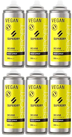 7tlg. Deo-Set Kompatibel mit 6x200ml SuperDry Sport RE:vive Funky Gelb Männer Deospray Deodorant Body Spray + Dustbag von STUDIO.MUNET