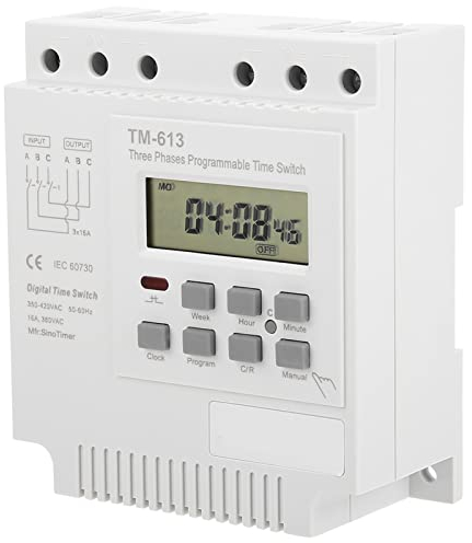 Jadeshay Horloge Modulaire TM-163 380V Programmateur Electrique Horloge Chauffe Eau pour Pompe à Eau/Ventilateur d'extraction