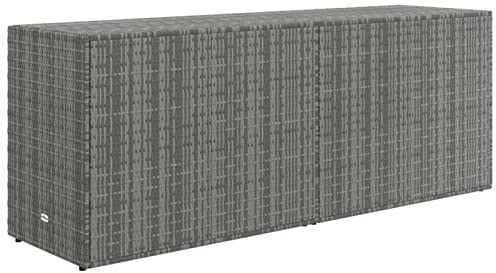 Tidyard Trädgårdsskåp, köksskåp, förvaringsskåp, sidoskåp, skåp, trädgård, balkong, grå, 198 x 55,5 x 80 cm (B x D x H) PE-rotting, pulverlackerat stål, grå