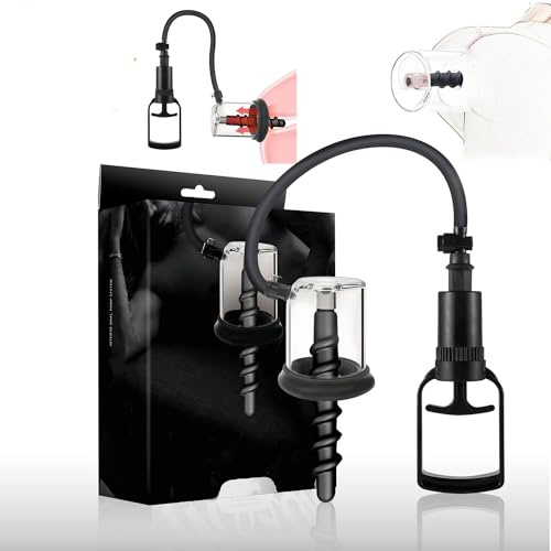 Set Anal Plug con Pompa a Vuoto in Silicone – Stimolatore Clitoride e Anale per Uomini e Donne (Nero, Spirale)