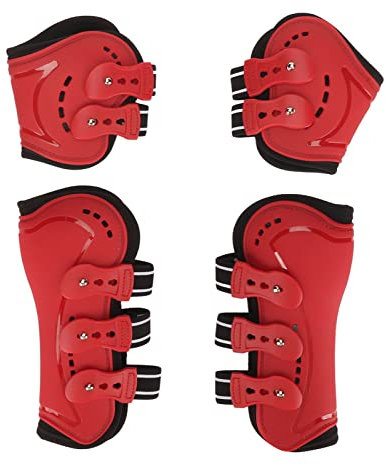 OPPWONG Schienengamaschen für Pferde, Sportgamaschen mit Offener Vorderseite für Springsehnen, Pferdegamaschen, Fliegengamaschen für Pferde, Atmungsaktive Streichkappen für die (Groß)