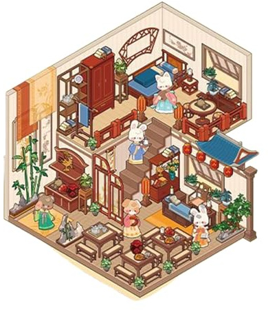 Zasdvn 3D-klistermärken för scrapbooking, 3D-klistermärken scen | Kinesiska husklistermärken 3D-scenklistermärken – miniatyrrumsklistermärken, söta scrapbook-klistermärken för barn och vuxna