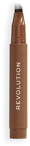 Revolution, Instant Brow Hair Pen, Precision Applicator for Hair-Like Strokes, Long-Lasting Eyebrow Pen, Warm Brown, Vegan & Cruelty-Free, 1.8ml
