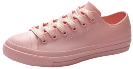 Zapatos ortopédicos para mujer, ligeros, transpirables, cómodos, pies anchos, mocasines suaves con soporte para el arco del pie, cordones planos, zapatillas de deporte, botas de lluvia de goma, Rosa