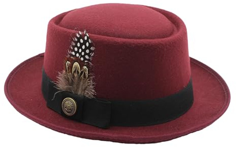 Generisch Cappello da costume, stile bavarese, melone nero, cappello tedesco, Oktoberfest, da donna, con piume, stemmi multiuso per l'Oktoberfest