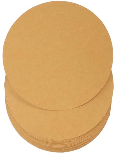 OFFSCH Cartulinas Redondas de Cartón Kraft 17X17 CM 40 Piezas para Pintura Dibujo y Manualidades Papel de Arte Grueso Resistente para Scrapbooking y Proyectos Creativos
