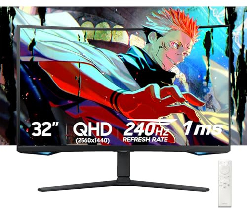 Samsung 32 Odyssey Curved Gaming Monitor | 240Hz, 1ms | QHD, HDR600 | AMD FreeSync Premium Pro | 1000R Curve | Gaming Hub, Smart TV |Includes Remote Control