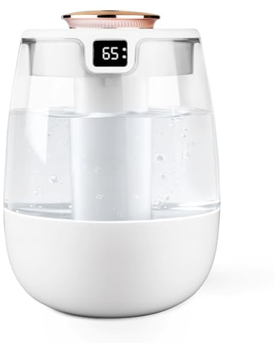 Humidifier for Bedroom, 1.8L Cool Mist Humidifier with Night Light,Ultra-Quiet 20dB Waterless Auto Shut-Off, Ideal for Home, Nursery, Plants
