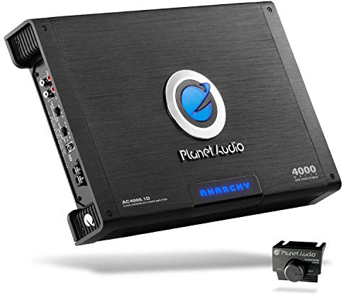 Planet Audio AC4000.1D Class D Monoblock Car Amplifier - 4000 High Output, 1 Ohm Stable, Low Level Inputs, Low Pass Crossover, Bass for Subwoofer