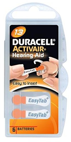 Duracell – Lote de 2 juegos de 6 pilas para audífonos Activair EASYTAB da 13