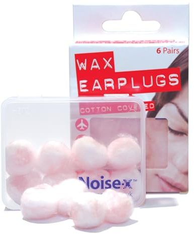 Noise-X Earplugs Wax Cotton 6Pr