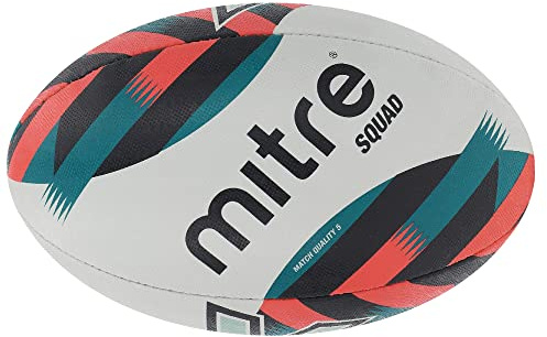 Mitre Squad Match rugbyboll, vit/röd/blå, 3